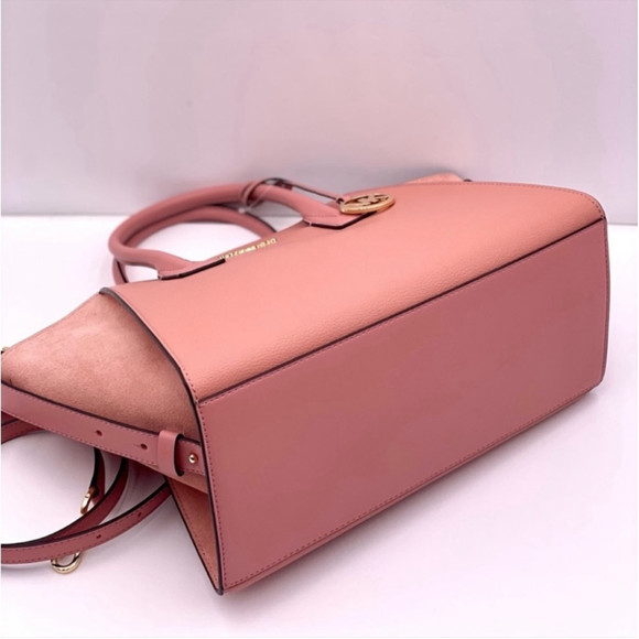 Michael Kors Avril Large Top Zip Satchel Shoulder Bag Sunset Rose Pink - Picture 8 of 13